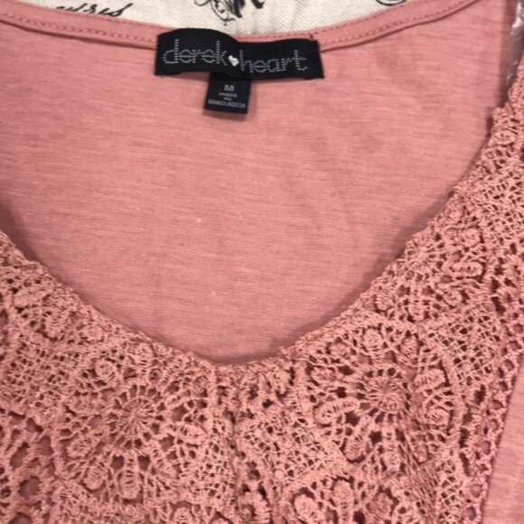 Derek Heart  Knit Lace Trim Long Sleeve Peasant Top - Picture 6 of 7